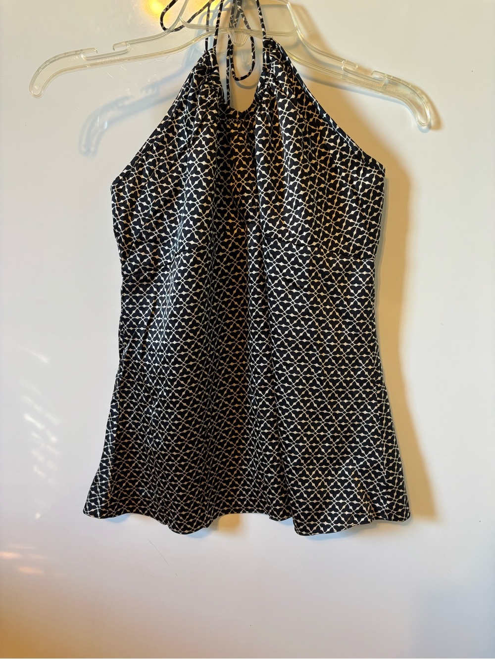 Express Black and White Halter Geometric Dress